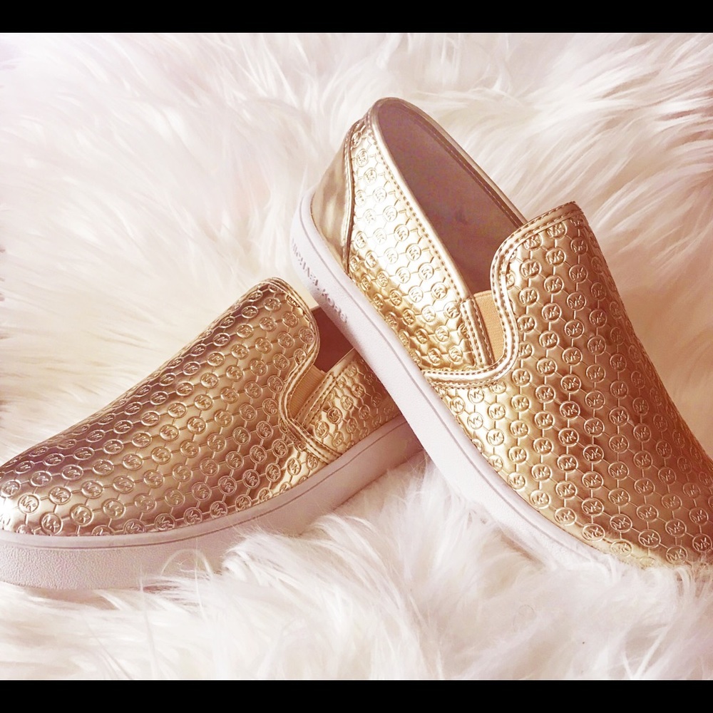 Metallic Gold Authentic Michael Kors Sneakers